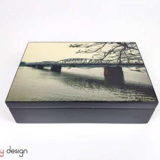 Rectangular box with the picture of Truong Tien Bridge 23*16*H6cm